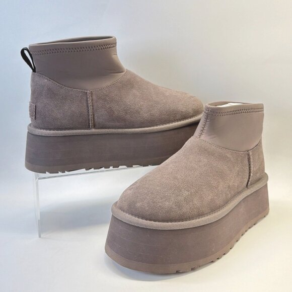 Ugg Classic Mini Dipper Boots Thundercloud Gray Winter Booties Women Size 7 - Picture 8 of 9